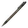 AbilityOne SKILCRAFT; Non-Refillable Rubberized Retractable Pens, Medium Point, Black Barrel, Black Ink, Pack Of 12