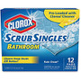 Clorox ScrubSingles Scented Bathroom Cleaner Pads - Pad - Rain Clean Scent - 12 / Box - 12 / Box - White, Blue