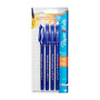 Paper Mate; EraserMate; Pens, Medium Point, 1.0 mm, Blue Barrel, Blue Ink, Pack Of 5