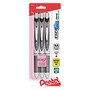 Pentel; EnerGel&trade; Deluxe RTX Retractable Liquid Gel Pens, Medium Point, 0.7 mm, 54% Recycled, Silver Barrel, Black Ink, Pack Of 3