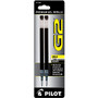 Pilot; Rollerball Pen Refills, Fits Dr. Grip Gel And G-2 Rolling Ball Pens, Bold Point, 1.0mm, Black, Pack Of 2