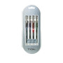 TUL; RB1 Roller Ball Pens, Medium Point, 0.7 mm, Silver Barrel, Assorted Ink Colors, Pack Of 4