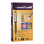 uni-ball; Vision&trade; Needle Liquid Ink Rollerball Pens, Micro Point, 0.5 mm, Black Barrel, Black Ink, Pack Of 12