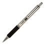 Zebra; F-402 Stainless Steel Retractable Ballpoint Pens, Fine Point, 0.7 mm, Stainless Steel Barrel, Black Ink, Pack Of 2