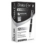 Zebra; Orbitz Gel-Ink Retractable Gel Rollerball Pens, Medium Point, 0.7 mm, Black Barrel, Black Ink, Pack Of 12