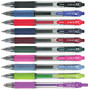 Zebra; Sarasa; Gel Ink Retractable Pens, Medium Point, 0.7 mm, Clear Barrels, Assorted Ink Colors, Pack Of 10