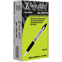 Zebra; Z-Grip; Max Retractable Ballpoint Pens, Medium Point, 1.0 mm, Silver Barrel, Black Ink, Pack Of 12