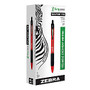 Zebra; Z-Grip&trade; Neon Low-Viscosity Retractable Ballpoint Pens, 1.0mm, Red Ink, Pack Of 12