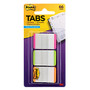 Post-it; Durable Filing Tabs, 1 inch; x 1 1/2 inch;, Green/Orange/Pink Color Bars, 22 Flags Per Pad, Pack Of 3 Pads