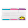 Post-it; Durable Lined Index Filing Tabs, 1 inch; x 1 1/2 inch;, Assorted Brigt Colors, 22 Flags Per Pad, Pack Of 3 Pads