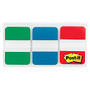 Post-it; Durable Solid Index Filing Tabs, 1 inch; x 1 1/2 inch;, Assorted Colors, 22 Flags Per Pad, Pack Of 3 Pads