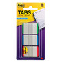 Post-it; Durable Tabs, 1&rdquo; x 1 1/2&rdquo;, Green, Blue, Red, Pack of 36