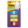 Post-it; Durable Tabs, 5/8 inch; x 1 1/5 inch;, Assorted Colors, 10 Flags Per Pad, Pack Of 4 Pads