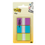 Post-it; Flags, 1 inch;, Assorted Colors, 20 Flags Per Pad, Pack Of 3 Pads