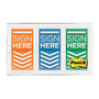 Post-it; Printed Flags, 1 inch; x 1 3/4 inch;, Sign Here, Assorted Colors, Pack Of 60 Flags
