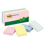 Post-it; 1 1/2 inch; x 2 inch; Notes, Helsinki Collection, 100% Recycled, 100 Sheets Per Pad, Pack Of 12 Pads