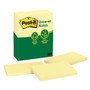 Post-it; 100% Recycled 3 inch; x 5 inch; Notes, Canary Yellow, 100 Sheets Per Pad, Pack Of 12 Pads