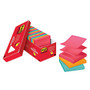 Post-it; 3 inch; x 3 inch; Super Sticky Pop-Up Notes With Cabinet Pack, Cape Town Collection, 90 Sheets Per Pad, Box Of 18