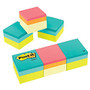 Post-it; Notes Cubes, 2 inch; x 2 inch;, Green Wave, 400 Sheets Per Cube, Pack of 3 Cubes