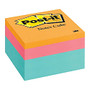 Post-it; Notes Designer Memo Cube, 3 inch; x 3 inch;, Aqua Wave, 470 Sheets