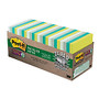 Post-it; Notes, 3 inch; x 3 inch;, Bora Bora Collection, 30% Recycled, 70 Sheets Per Pad, Pack Of 24