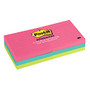 Post-it; Notes, 3 inch; x 3 inch;, Lined, Neon Collection, 100 Sheets Per Pad, Pack Of 6 Pads