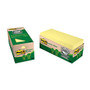 Post-it; Notes, Cabinet Pack, 3 inch; x 3 inch;, Canary Yellow, 100% Recycled, 75 Sheets Per Pad, Pack Of 24 Pads