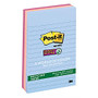 Post-it; Super Sticky Lined Notes, 4 inch; x 6 inch;, 30% Recycled , Farmers Market Collection, 90 Sheets Per Pad, Pack Of 3 Pads