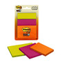 Post-it; Super Sticky Multi-Size Notes, 2 inch; x 3 inch;/3 inch; x 3 inch;/4 inch; x 3 inch;, Rio de Janeiro Collection, 45 Sheets Per Pad, Pack Of 3 Pads