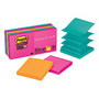 Post-it; Super Sticky Pop-up Notes, Fuchsia, Emerald, Neon Orange, 3 inch; x 3 inch;, Pad Of 90 Notes, Pack Of 10 Pads