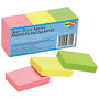 Redi-Tag Self-Stick Notes, 1 1/2 inch; x 2 inch;, Assorted Neon Colors, 100 Sheets Per Pad, Pack Of 12 Pads