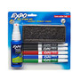 EXPO2; Low-Odor Dry-Erase Starter Kit, Fine-Point, 5 Markers, Black (2), Red, Blue, Green
