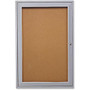 Ghent 1-Door Enclosed Indoor Bulletin Board - 36 inch; Height x 24 inch; Width - Cork Surface - 1 Each