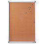 Lorell Enclosed Cork Bulletin Board - 36 inch; Height x 24 inch; Width - Natural Cork Surface - Aluminum Frame - 1 Each