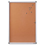 Lorell Enclosed Cork Bulletin Board - 36 inch; Height x 48 inch; Width - Natural Cork Surface - Aluminum Aluminum Frame - 1 Each