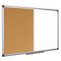 MasterVision; Cork/Dry-Erase Combination Board, Melamine, 18 inch; x 24 inch;, Aluminum Frame