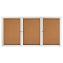 Quartet; Anodized Aluminum Frame Enclosed Bulletin Board, 36 inch;H x 72 inch;W, 3 Doors