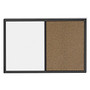Quartet; Combination Dry-Erase/Cork Bulletin Board, 36 inch; x 48 inch;, Black Frame/Pebbled Cork