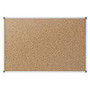 Quartet; Economy Natural Cork Bulletin Board With Aluminum Frame, 36 inch; x 24 inch;, Brown/Silver