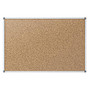 Quartet; Economy Natural Cork Bulletin Board With Aluminum Frame, 48 inch; x 36 inch;, Brown/Silver
