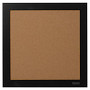 Quartet; Home Organization Cork Bulletin Board, 14 inch; x 14 inch;, Brown, Black Wood Frame