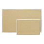 Quartet; Natural Cork Bulletin Board With Anodized Aluminum Frame, 18 inch; x 24 inch;