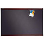 Quartet; Prestige; Gray Diamond Mesh Fabric Bulletin Board, Mahogany Finish Frame, 36 inch;H x 48 inch;W