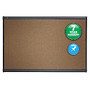 Quartet; Select Prestige&trade; Color Cork Bulletin Board, Graphite Finish Frame, 24 inch;H x 36 inch;W