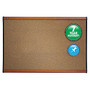 Quartet; Select Prestige&trade; Color Cork Bulletin Board, Light Cherry/Black Finish Frame, 48 inch;H x 72 inch;W