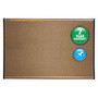 Quartet; Select Prestige&trade; Color Cork Bulletin Board, Maple Finish Frame, 48 inch;H x 72 inch;W