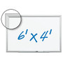 3M&trade; Porcelain Magnetic Dry-Erase Board, Aluminum Frame, Silver, 72 inch; x 48 inch;