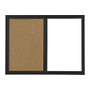 FORAY&trade; Magnetic Dry-Erase/Cork Combo Board With Frame, 18 inch; x 22 inch;, White/Tan Boards, Black Wood Wrapped Frame