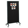 Quartet; Motion 2-Sided Dry-Erase/Bulletin Board Rolling Room Divider, 36 inch; x 72 inch;, White Board, Black Frame