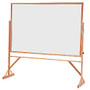 Quartet; Reversible Porcelain Dry-Erase Boards With Oak Wood Frame (Casters Sold Separately), 48 inch; x 72 inch;, White